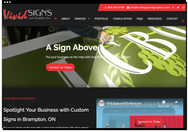 Asign Above Website Example