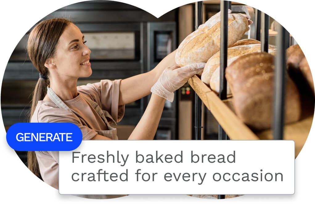 Woman placing bread on a shelf