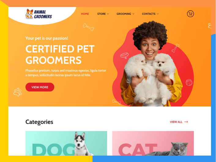 pet groomers website sample