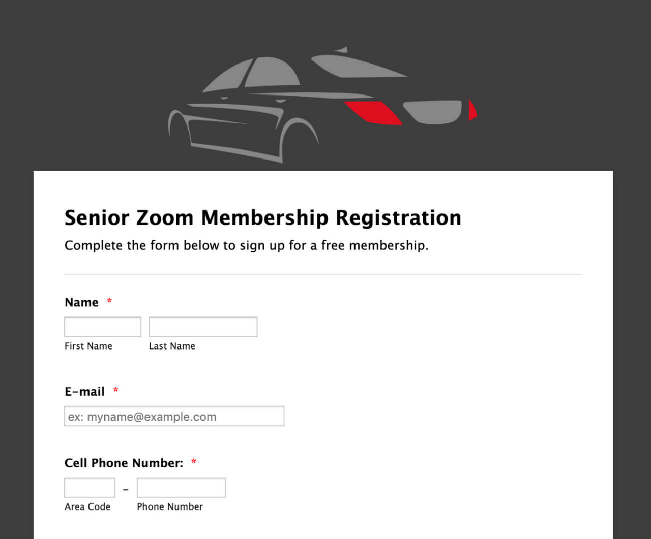 Senior Zoom membership form