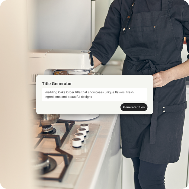 Title Generation prompt with an image of chef making coffee