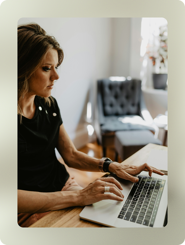 woman working on desktop
