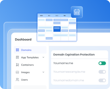 illustration of website with domain expiration protection features