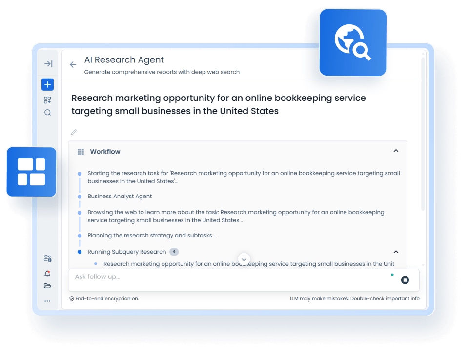 image showing AI prompt to "create a 10-slide marketing presentation for a local business, highlighting services"