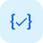 icon of a checkmark in between two curly brackets