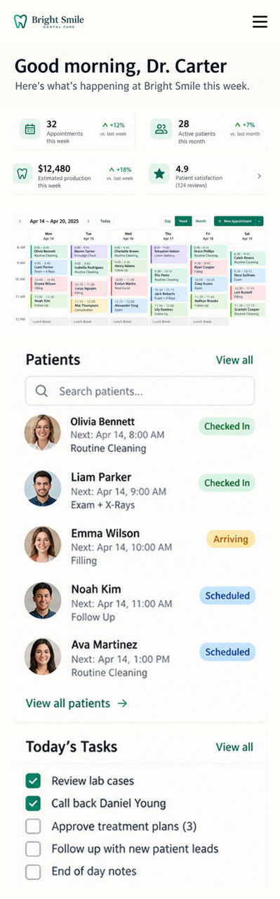 Bright Smile — the same app on a phone