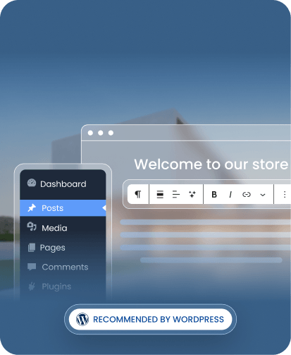 WordPress website preview for a home listing, recommended by WordPress