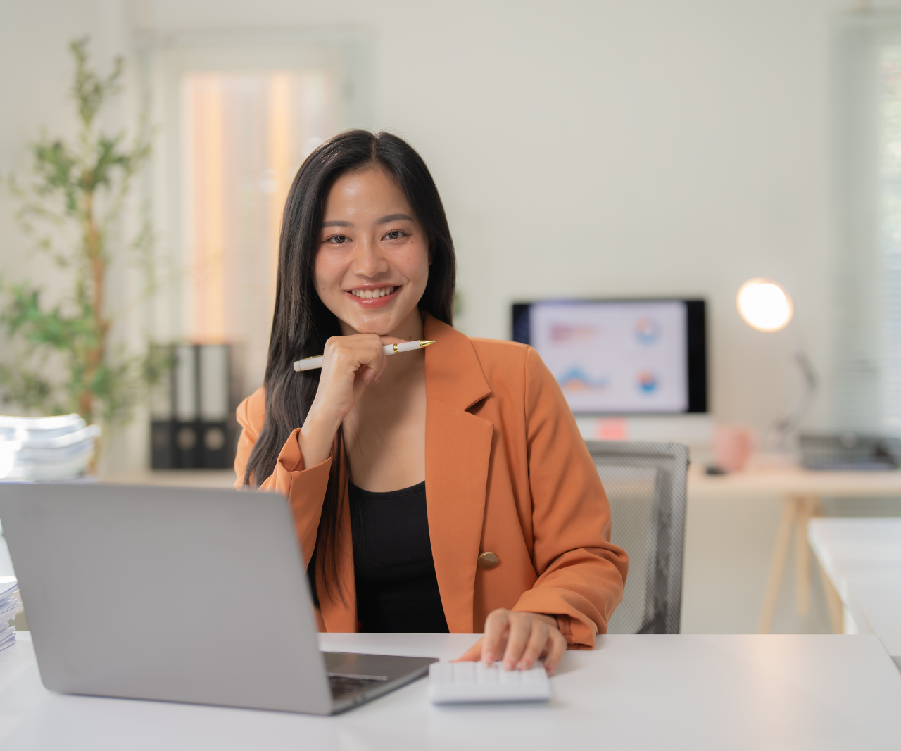 team member sitting at desk