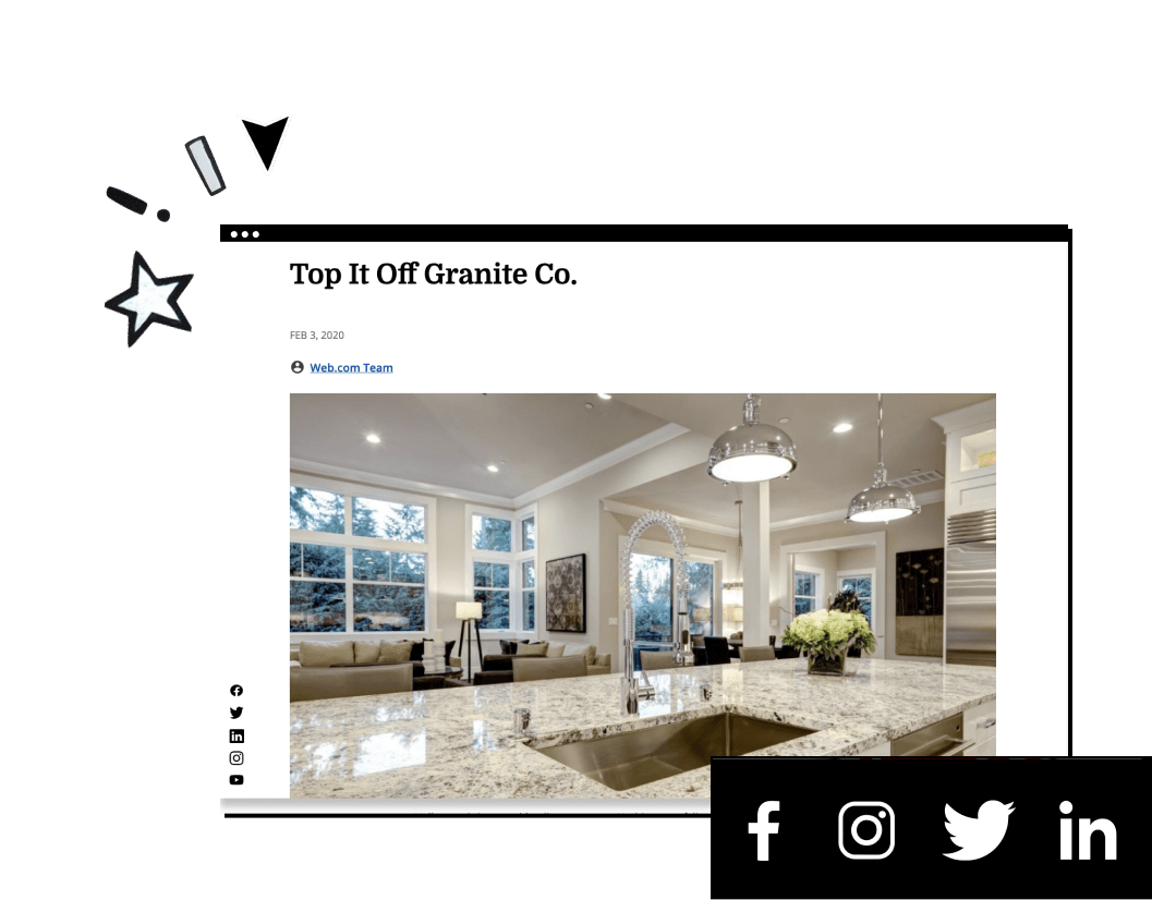 Laptop display of blog titled Top it off granite company