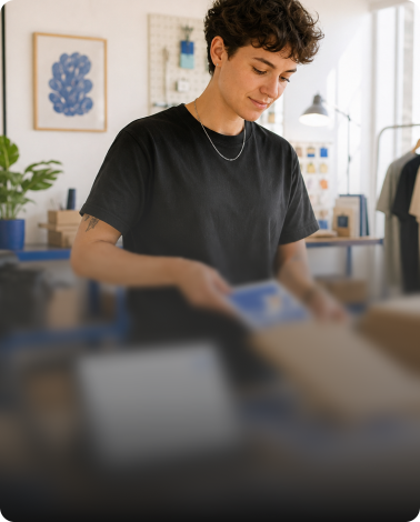 business owner on shop