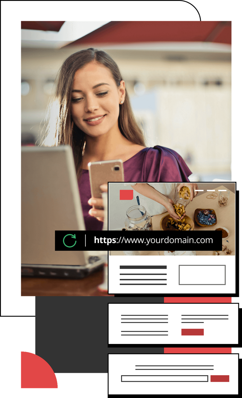 Woman looking at her cellphone