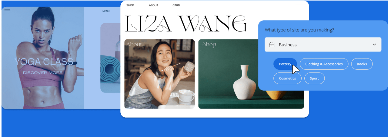 Image of user selecting different options to classify their website