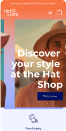 hat shop website for mobile