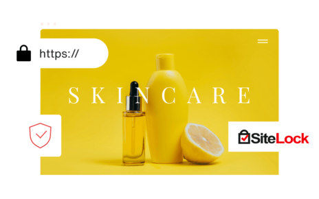 skincare website being protected by SiteLock