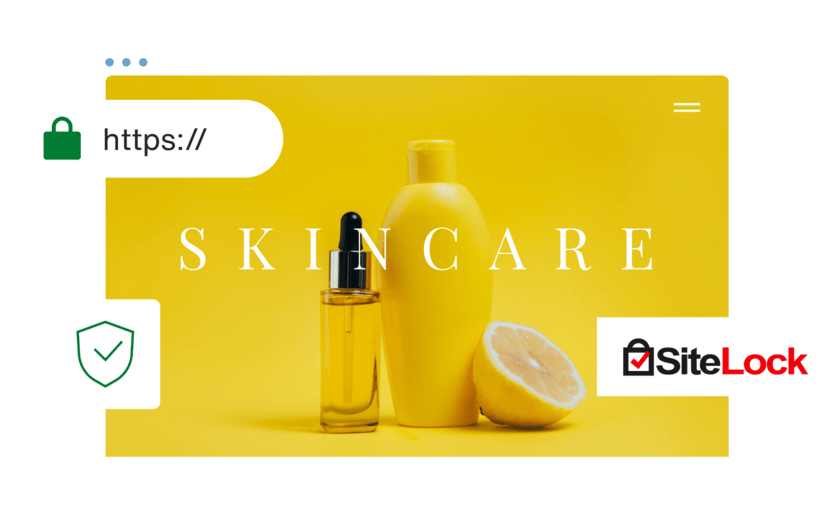 skincare website being protected by SiteLock