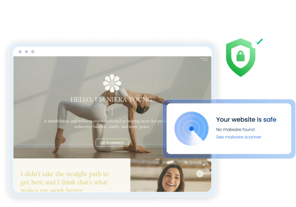 yoga website showing security features 