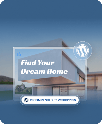 WordPress website preview for a home listing, recommended by WordPress