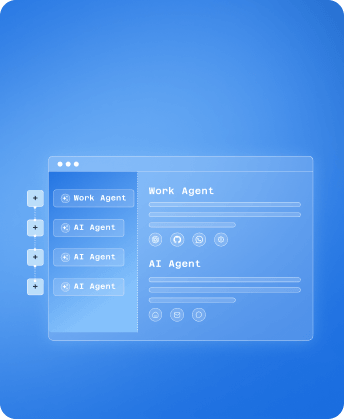 AI agent workspace with Work Agent and AI Agent panels