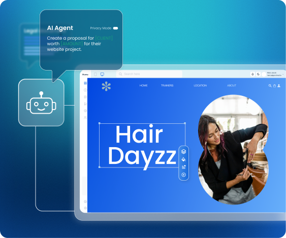 AI agent integrated to hair dresser website