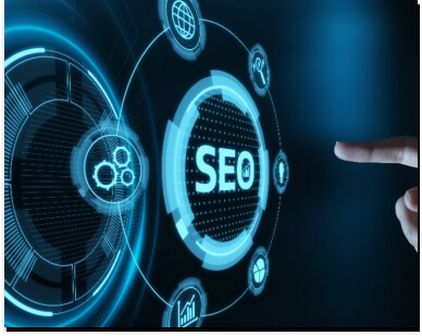 SEO graphic with icons