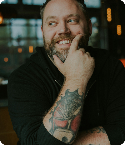 man smiling with ideas
