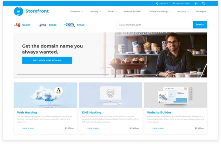 domain reseller storefront