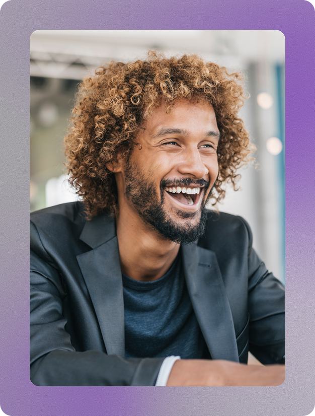 man laughing