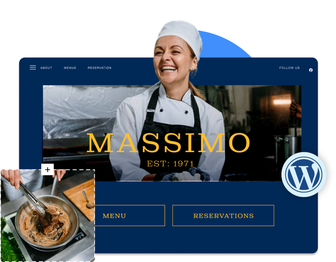 website showing a chef