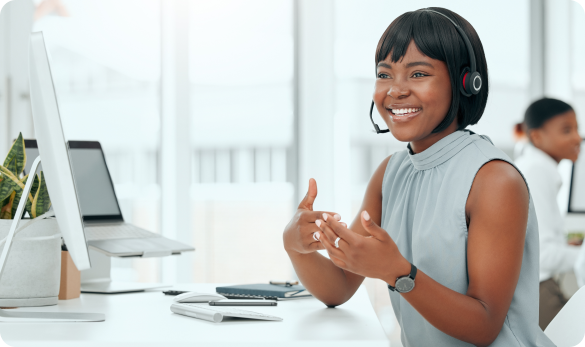smiling support agent