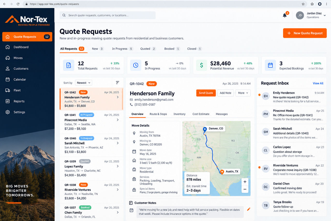 Nor-Tex — illustrative app concept on desktop