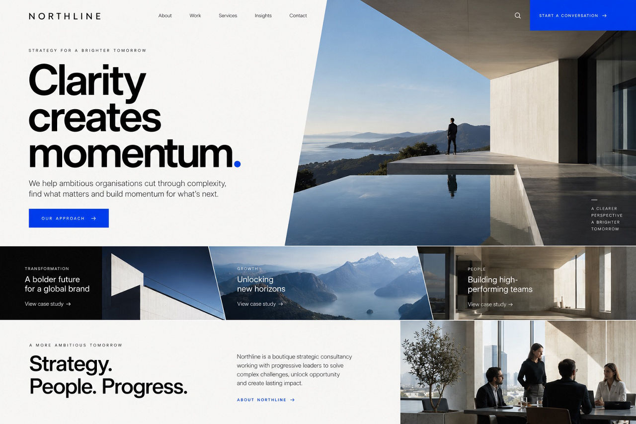 Northline — illustrative website concept on desktop
