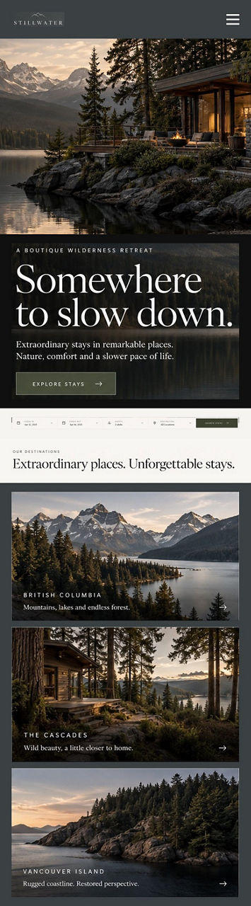 Stillwater — the same website on a phone