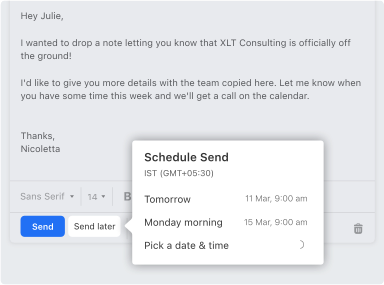 schedule send
