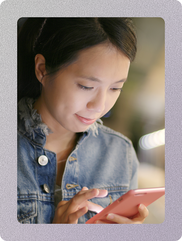woman looking at mobile