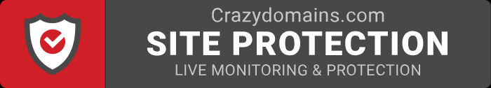 crazydomains.com site protection live monitoring & protection