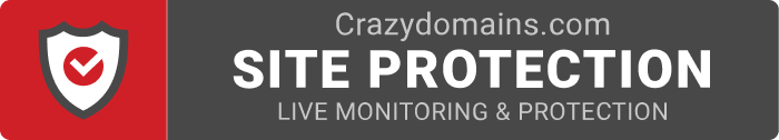 crazydomains.com site protection live monitoring & protection
