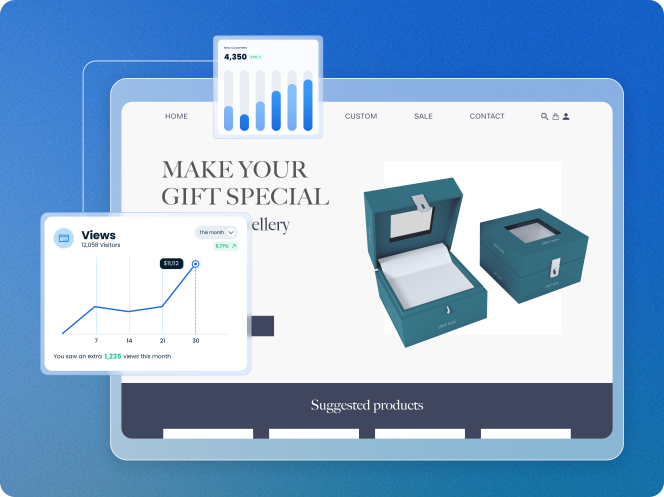 website showing graphs with increased views and traffic