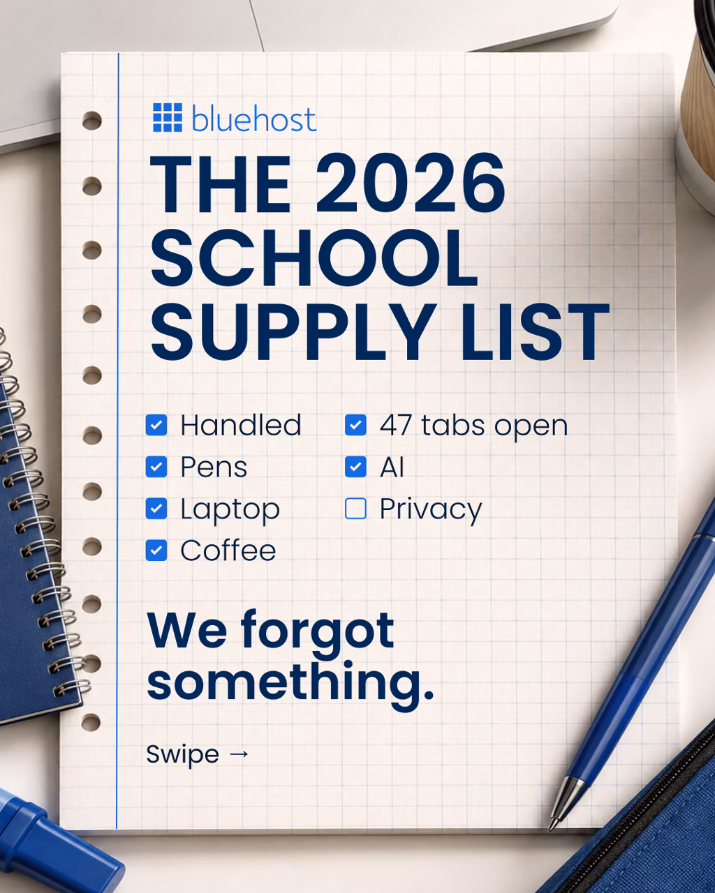 The 2026 school supply list, complete. AI All-Access Pack Privacy+, twenty-five dollars per user per month. Explore Privacy+.