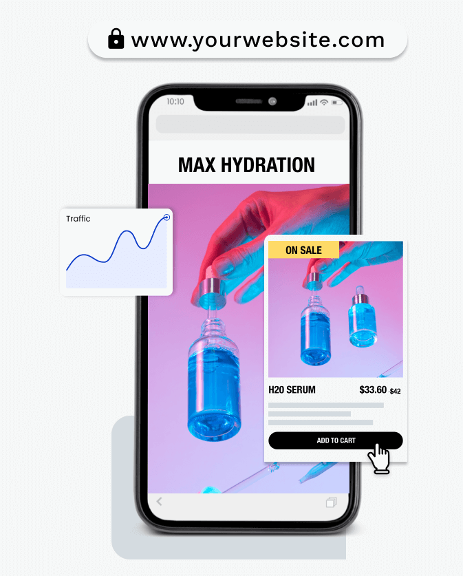 mobile image showing ecommece widget