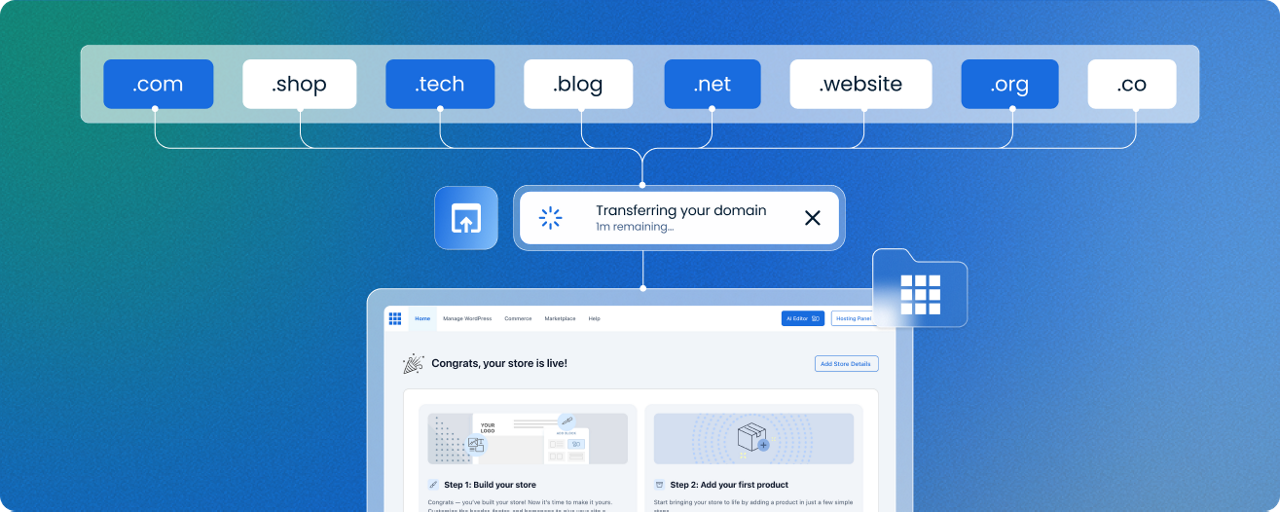 Already have a domain?  Bring it to Bluehost.