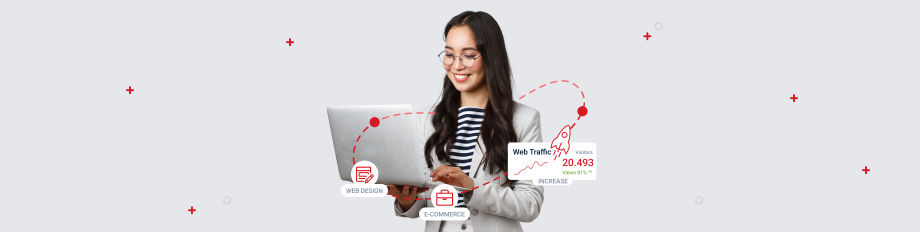woman using web services