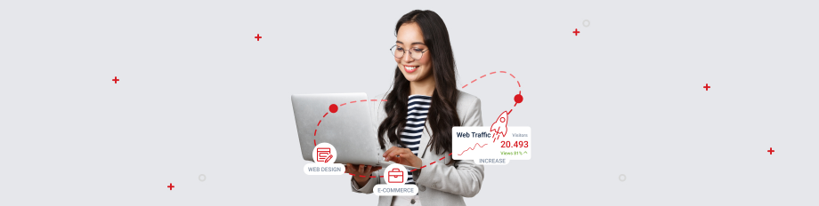 woman using web services