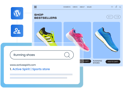 running shoes website being found on search engines