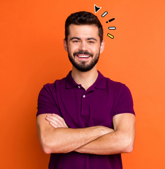 Smiling man with his arms crossed