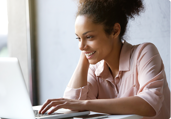 Woman using laptop
