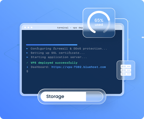 VPS deployment terminal showing a successful server setup